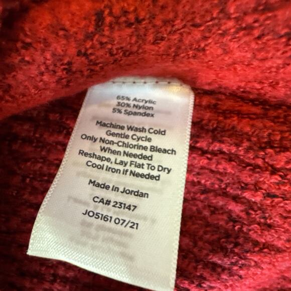 Talbots Womens Red Round Neck Long Sleeve Tight Knit Sweater Size Large - Picture 4 of 8
